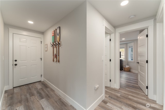 interior space featuring light wood-type flooring