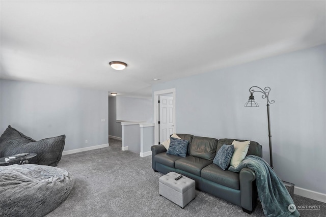 living room featuring carpet flooring