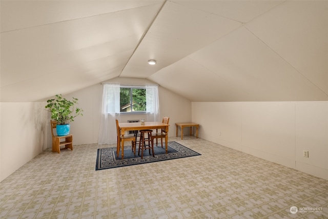 interior space with lofted ceiling