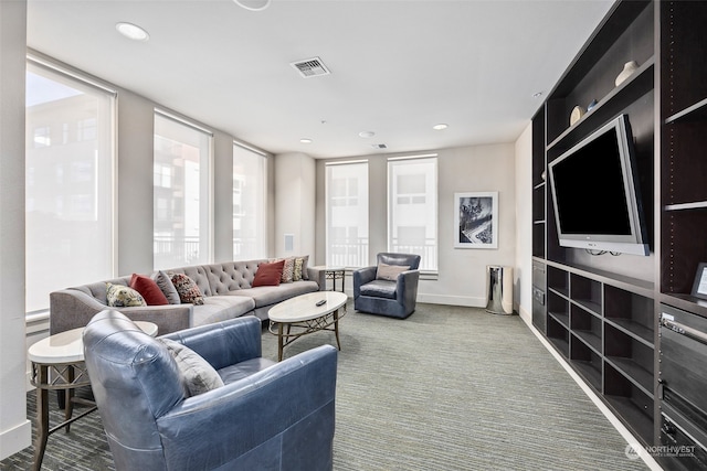 1501 Tacoma Ave S Unit 603, Tacoma, WA 98402 - carpeted living area with recessed lighting