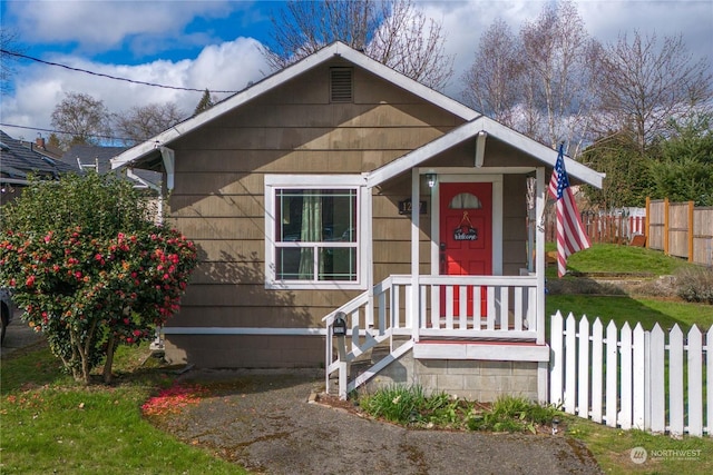 view of bungalow