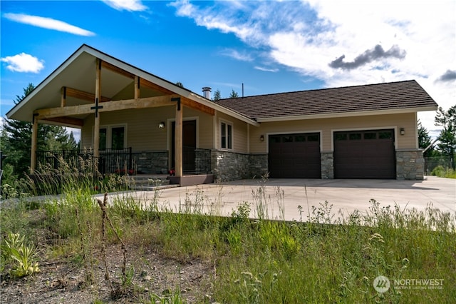 view of front of house with a garage