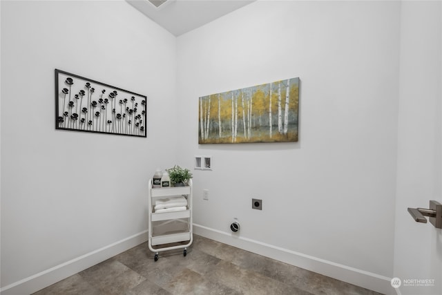 laundry room with washer hookup and hookup for an electric dryer