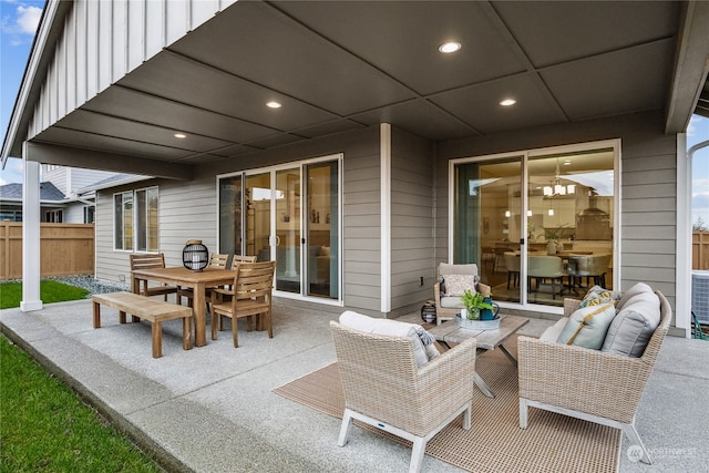 view of patio with an outdoor hangout area