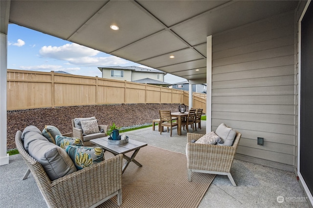 view of patio / terrace featuring outdoor lounge area