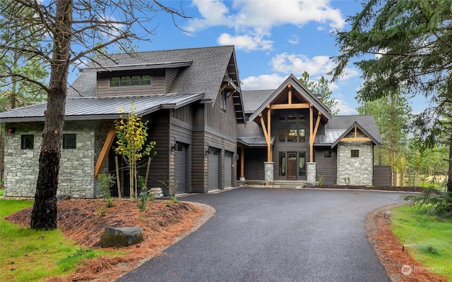 craftsman inspired home with a garage