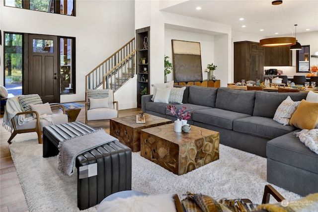 living room featuring light hardwood / wood-style floors