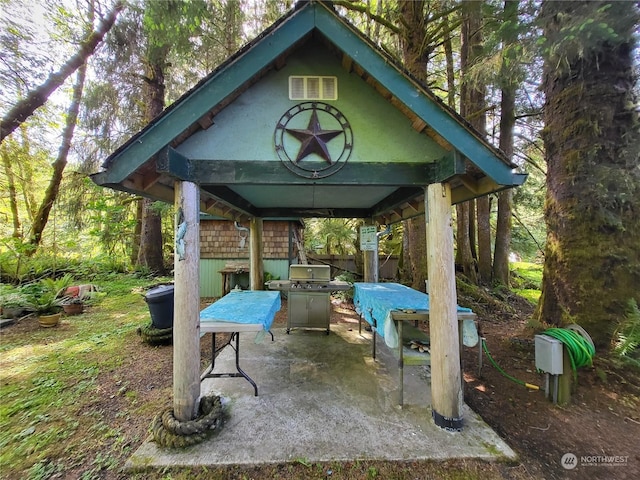 view of patio featuring area for grilling