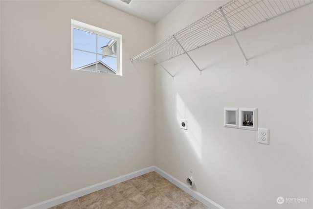 laundry room with hookup for a washing machine and electric dryer hookup