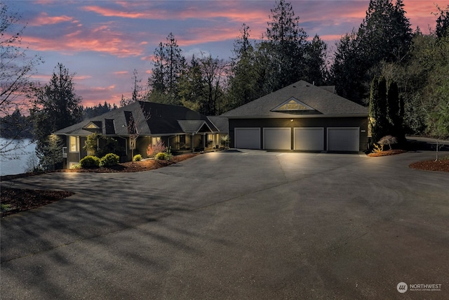 view of front facade with a garage