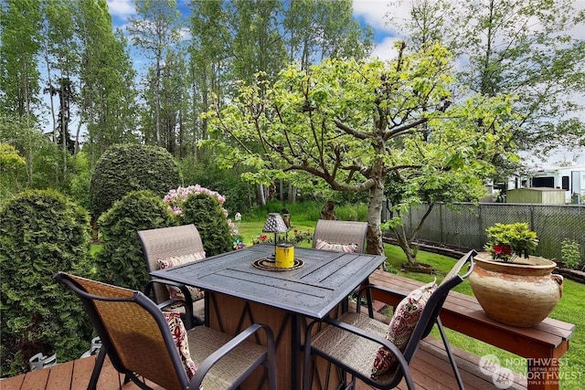 view of wooden deck