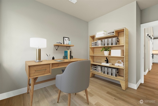 office featuring light hardwood / wood-style flooring