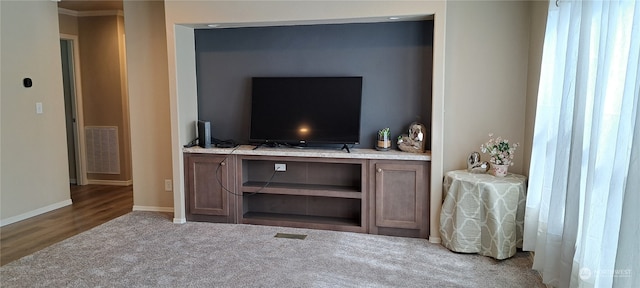 living room featuring light wood-type flooring