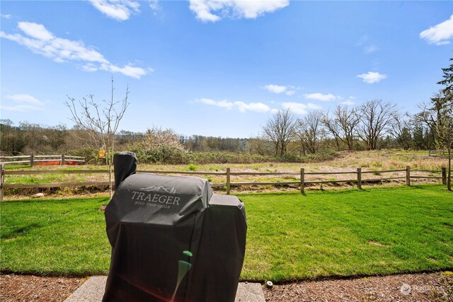 view of yard featuring a rural view