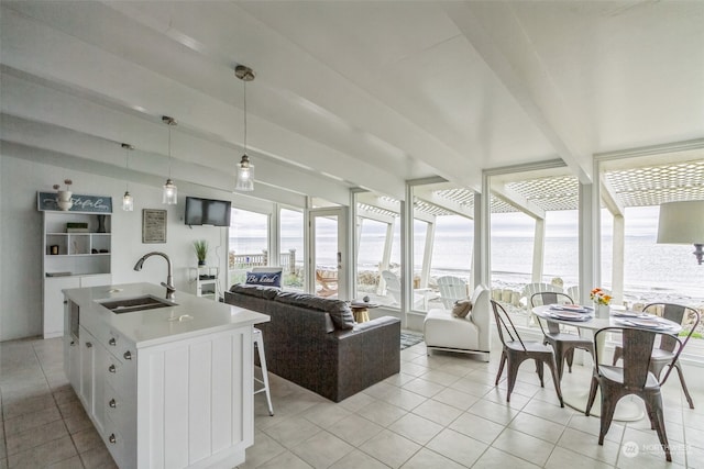 sunroom / solarium with sink and a wealth of natural light