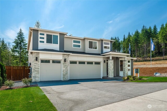 view of front of house featuring a garage