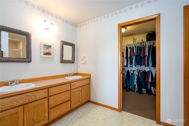 bathroom with dual vanity