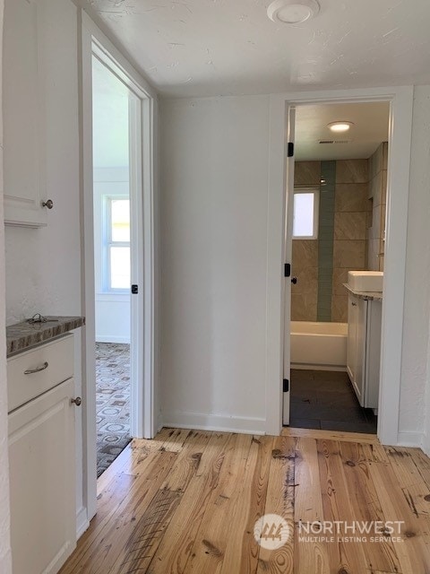 interior space with light wood-type flooring