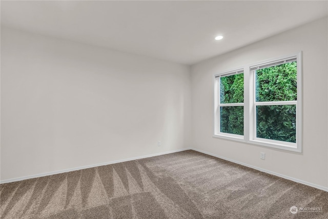 view of carpeted spare room