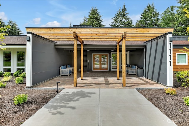 exterior space with french doors