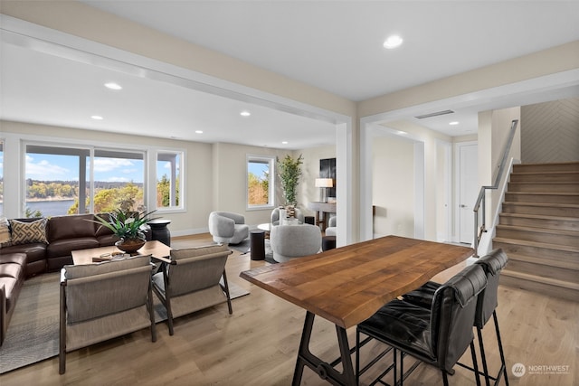 dining room featuring light hardwood / wood-style floors