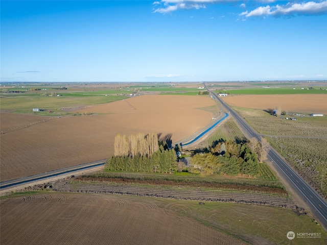 aerial view featuring a rural view