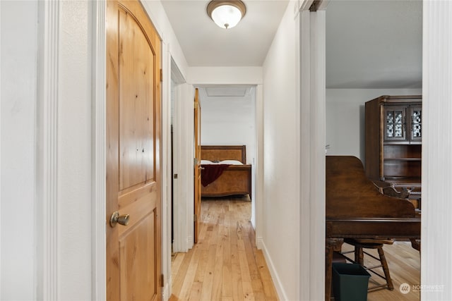 hall featuring light wood-type flooring