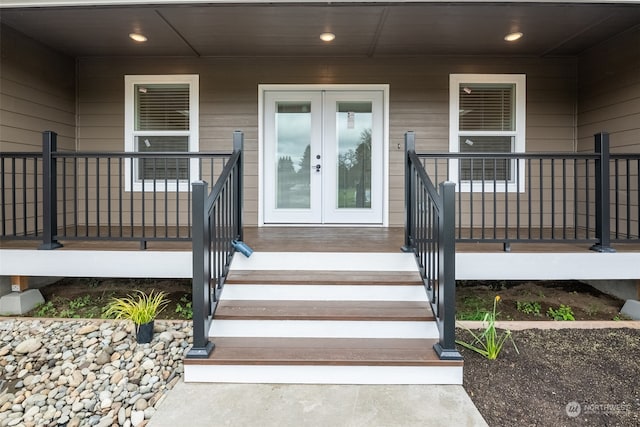 view of exterior entry with french doors