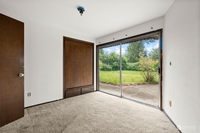 unfurnished bedroom featuring carpet flooring