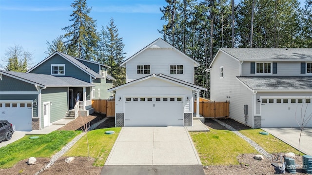 view of property with a garage