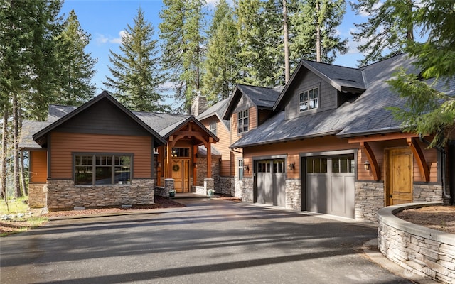 craftsman-style house with a garage