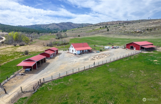 drone / aerial view featuring a rural view