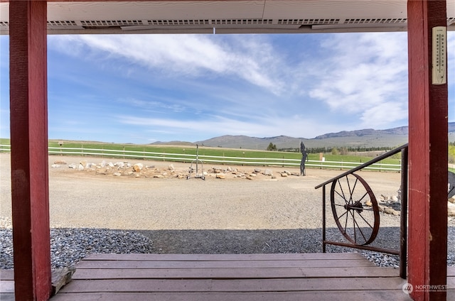 exterior space with a mountain view