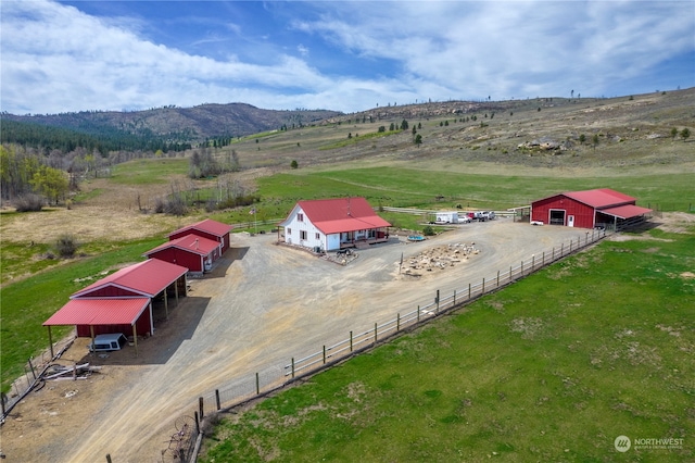 bird's eye view with a rural view