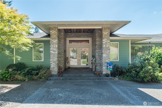 doorway to property with french doors