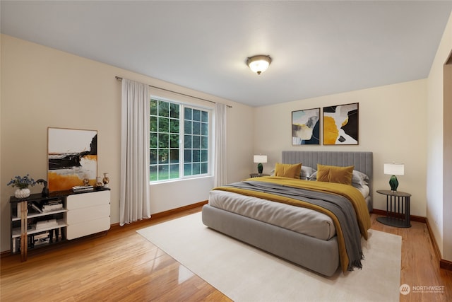 bedroom featuring light hardwood / wood-style floors