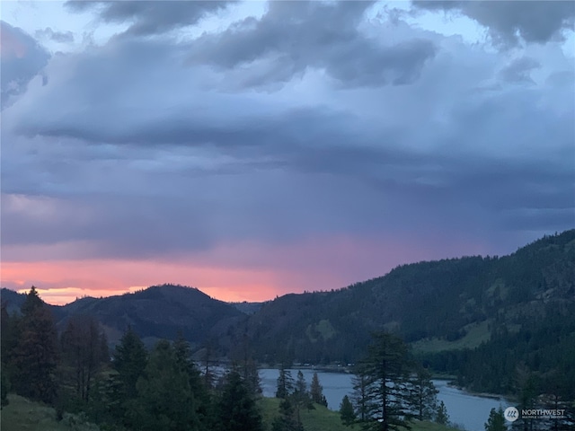 property view of mountains featuring a water view