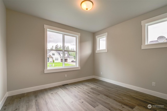 empty room featuring wood-type flooring