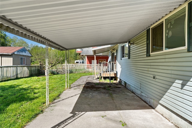 view of patio / terrace with an outdoor structure