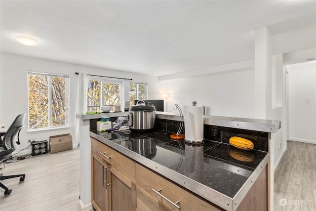 kitchen featuring light wood-type flooring