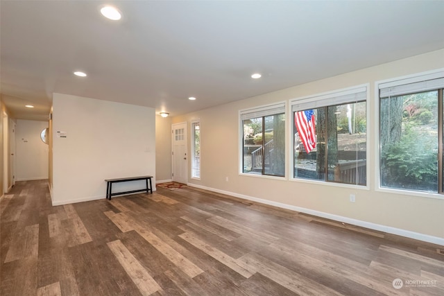 unfurnished living room with wood-type flooring