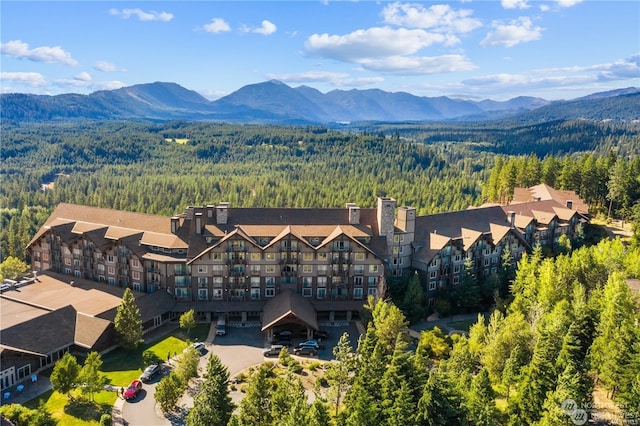 aerial view featuring a mountain view