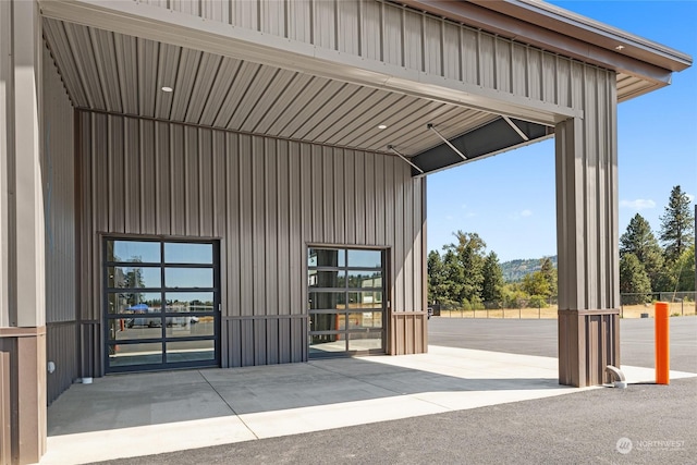 exterior space featuring board and batten siding