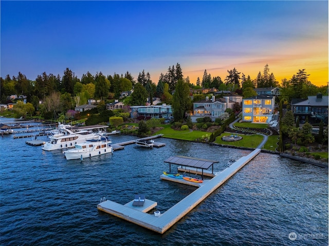 exterior space featuring a boat dock