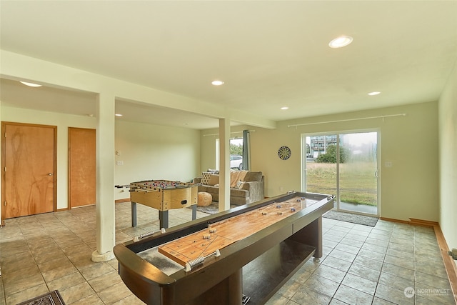 playroom with tile floors