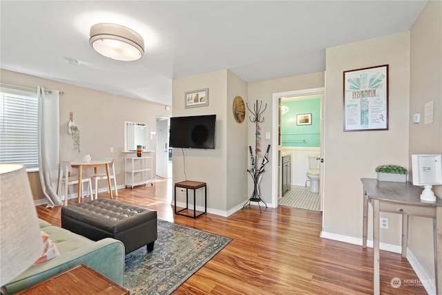 view of tiled living room