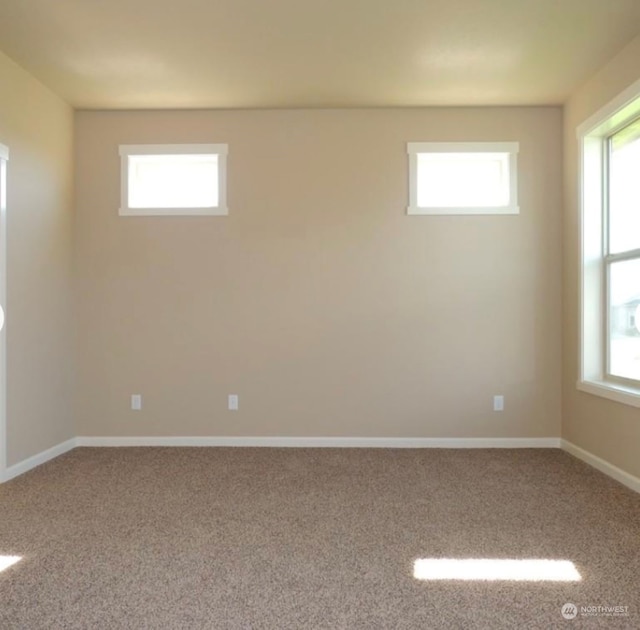 carpeted empty room with a wealth of natural light