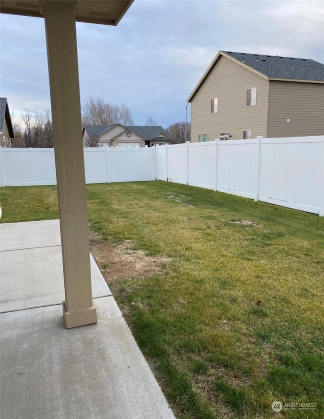 view of yard featuring a patio