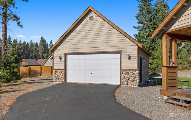 view of garage