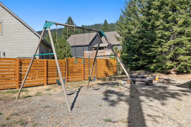 view of jungle gym